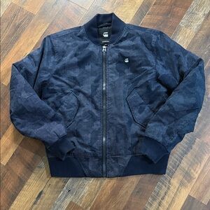 G-Star RAW Rackam DC Camo Bomber Jacket - Dark Saru Blue - Size Medium